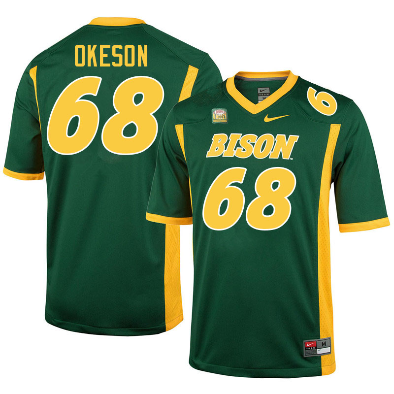 North Dakota State Bison #68 Coy Okeson College Football Jerseys Stitched-Green